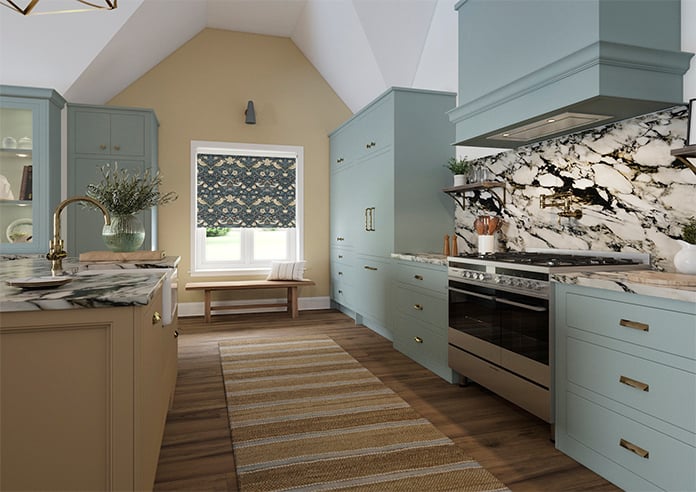 William Morris At Home Strawberry Thief, Indigo - Twist&Fit Roller Blind - Image 7